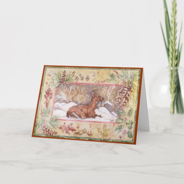 CARTÃO DE FESTIVIDADES WINTER DEER (Frente)