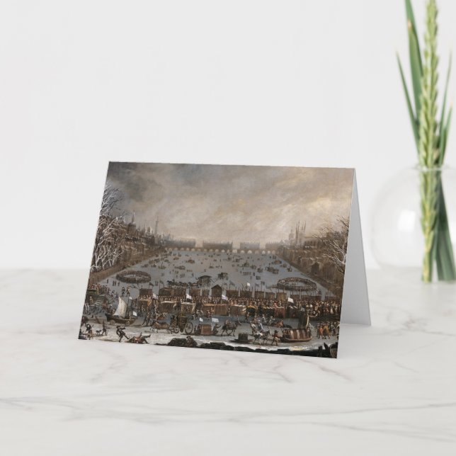 Cartão De Festividades Winter Fair on the Thames, London (Frente)