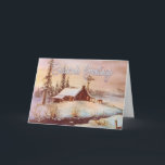 Cartão De Festividades WINTER FARM & RIDERS by SHARON SHARPE<br><div class="desc">WINTER FARM & RIDERS  from an original watercolor by SHARON SHARPE</div>