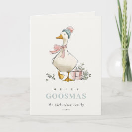Cartão De Festividades Winter Goose Christmas Funny Merry Goosmas