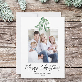 Cartão De Festividades Winter Greenery Mistletoe Foto de Natal