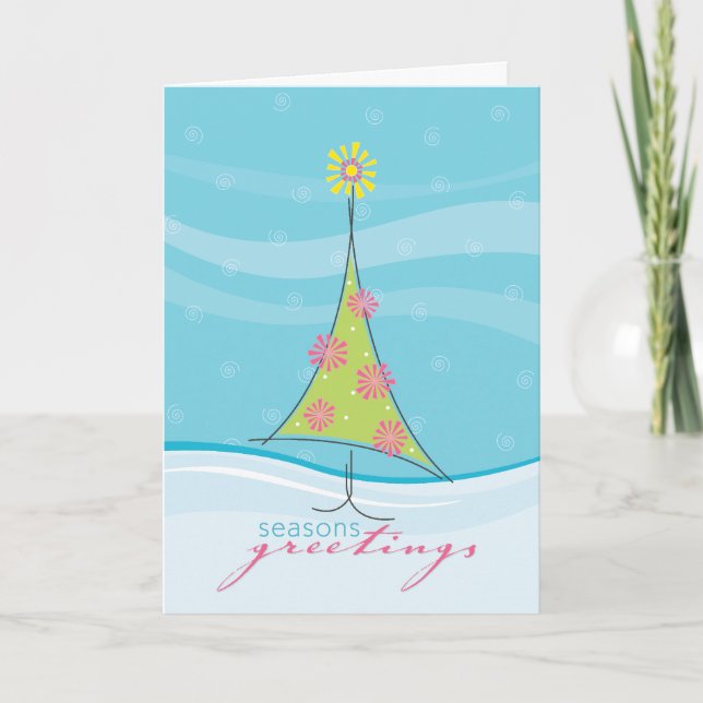 Cartão De Festividades WINTER GREETING CARD :: whimsical christmastree 1P (Frente)