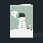 Cartão De Festividades Winter Hello<br><div class="desc">Say Hi for the winter holidays. Show someone you care with this cute snowman card.</div>