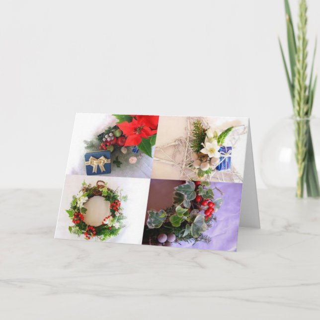 Cartão De Festividades Winter Holiday Card: "Ever Green" (Frente)