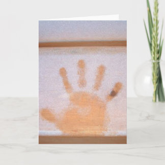 Cartão De Festividades Winter Holiday Card: "hand print in frost"