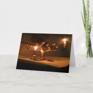 Cartão De Festividades Winter Holiday Card: "light the menorah"