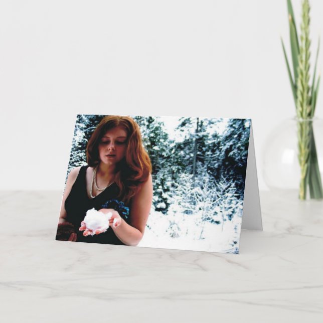 Cartão De Festividades Winter Holiday Card: "Magic by the Handfuls" (Frente)