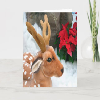 Cartão De Festividades Winter Holiday Card:  "Snow, Deer"