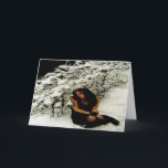 Cartão De Festividades Winter Holiday Card: "Snow Tree with Girl"<br><div class="desc">Winter Holiday Card: "Snow Tree with Girl" inside message:  May you hold this day in your heart.  May you hold it there all year.</div>