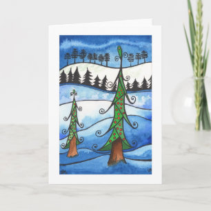 Cartão De Festividades Winter holiday card, "Whimsical Winter"