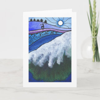 Cartão De Festividades Winter holiday/Christmas card, "Distant Deer"