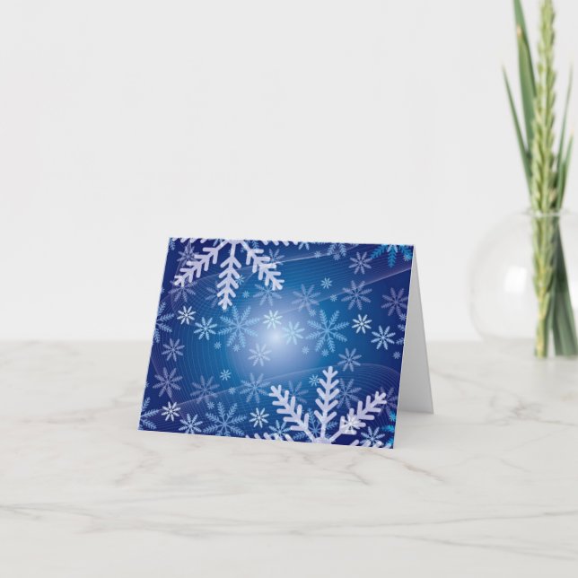 Cartão De Festividades Winter Holiday Snow Flakes Note Card (Frente)