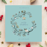 Cartão De Festividades Winter Ice Blue Wreath Christmas | New Year<br><div class="desc">Winter Ice Blue Wreath Christmas | New Year Holiday Card</div>