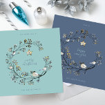 Cartão De Festividades Winter Ice Blue Wreath Christmas | New Year<br><div class="desc">Winter Ice Blue Wreath Christmas | New Year Holiday Card</div>