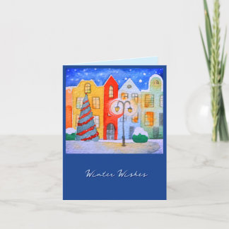 Cartão De Festividades Winter In A Quiet Little Town Christmas Card
