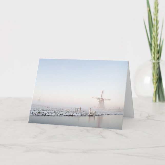 Cartão De Festividades Winter in Holland christmas greeting card (Frente)