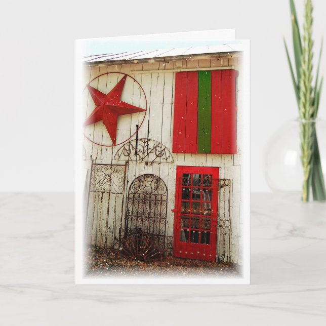 Cartão De Festividades Winter in the Country Holiday Card (Frente)