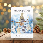 Cartão De Festividades Winter Lady Gnomo no Branch Felry Christmas<br><div class="desc">Winter Lady Gnomo em Branch Merry Christmas Holiday Card - Design exclusivo, Watercolor Illustration, Customizable Name e muito mais. A Lady Gnomo de inverno no Branch Merry Christmas Holiday Card é a solução perfeita para espalhar alegria de Natal. Esta carta única apresenta uma charmosa senhora gnomo sentada num galho, rodeada...</div>