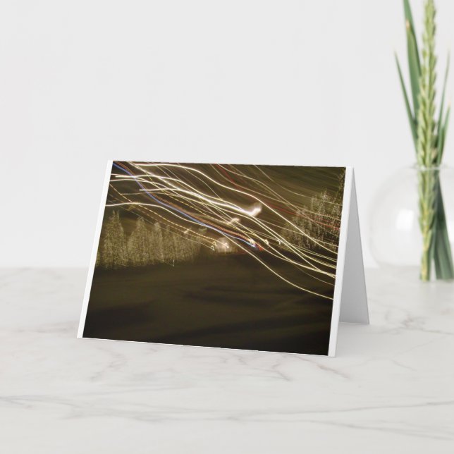 Cartão De Festividades Winter Lights Abstract Photo Holiday Card (Frente)