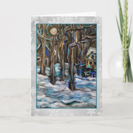 Cartão De Festividades Winter Moon Art Card