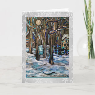 Cartão De Festividades Winter Moon Art Card