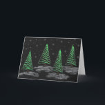 Cartão De Festividades Winter Night<br><div class="desc">Hand Doodled Snowy Winter Night</div>