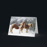 Cartão De Festividades Winter Paddock<br><div class="desc">Par de cavalo em um paddock de inverno.</div>