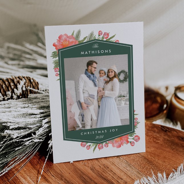 Cartão De Festividades Winter Peony | Foto de Férias (Criador carregado)