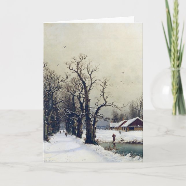Cartão De Festividades Winter scene, 19th century (Frente)