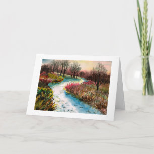 Cartão De Festividades Winter Scene Greeting Card