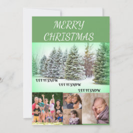 Cartão De Festividades Winter Scene Merry Christmas 4 Photo Collage