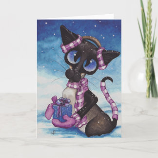 Cartão De Festividades Winter Siamese