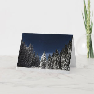 Cartão De Festividades Winter Sky custom text greeting card