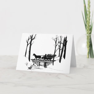 Cartão De Festividades winter sleigh ride