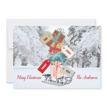 Winter Sleigh Snow Classic Vintage Feliz Natal