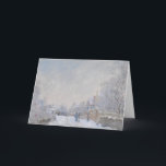 Cartão De Festividades Winter Snow at Argeteuil<br><div class="desc">"Snow at Argeteuil" ( a nearby village of Paris France)  by Claude Monet.  Vintage painted image of People walking through the snow into town.</div>