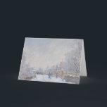 Cartão De Festividades Winter Snow at Argeteuil<br><div class="desc">"Snow at Argeteuil" ( a nearby village of Paris France)  by Claude Monet.  Vintage painted image of People walking through the snow into town.</div>