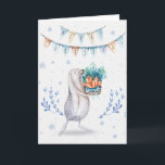 Cartão De Festividades Winter Snow Bunny Felry Christmas<br><div class="desc">Cartão de ilustração para crianças maravilhoso de design de água encantadora de coelho bonitinho na neve se divertindo e aproveitando o inverno enquanto celebram os presentes de abertura de Natal e se divertindo na neve. Feliz Natal a todos!</div>