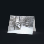 Cartão De Festividades Winter Snow Covered Bridge Christmas Card<br><div class="desc">This Christmas Card has a snow covered bridge on the front,  and is blank in the middle for your personal message.</div>