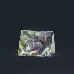 Cartão De Festividades Winter Snow ... Gray (Grey) Squirrel<br><div class="desc">Winter Snow ... Gray (Grey) Squirrel ... Holiday Christmas Card</div>
