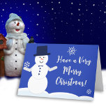 Cartão De Festividades Winter Snowman Felry Christmas<br><div class="desc">Este Cartão de Férias de Natal Feliz de inverno é uma forma alegre e divertida de celebrar as férias. Adequado para qualquer um, esta carta bonitinha vai dar carinho a mantas ou toalhas de mesa para lembrar o receptor da sua amizade. O azul é a cor dominante para quem prefere...</div>