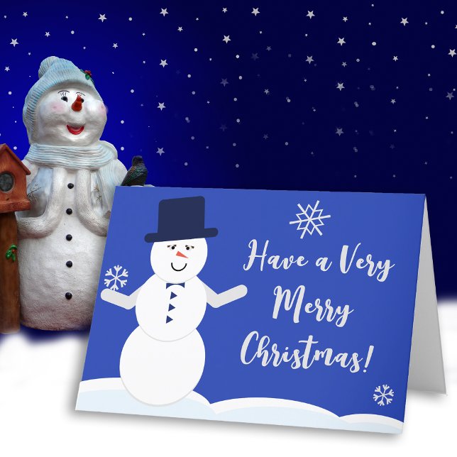 Cartão De Festividades Winter Snowman Felry Christmas (Simple Snowman Holiday Card)