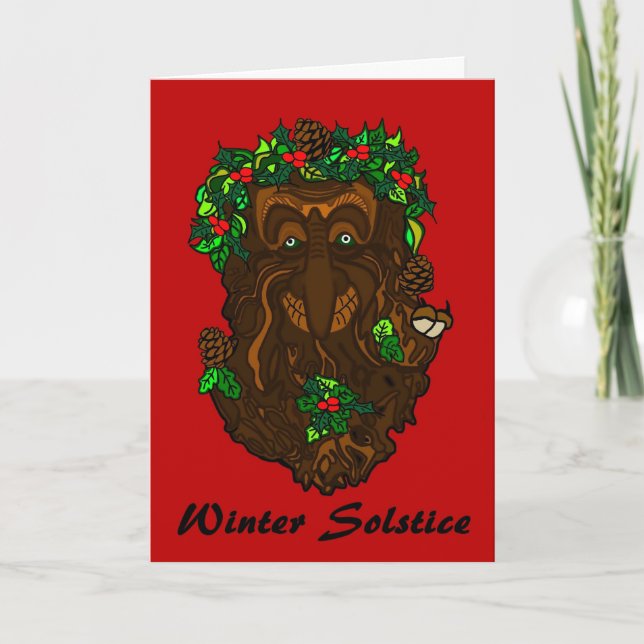 Cartão De Festividades Winter Solstice Greenman Card (Frente)