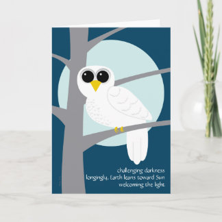 Cartão De Festividades Winter Solstice Haiku Snowy Owl