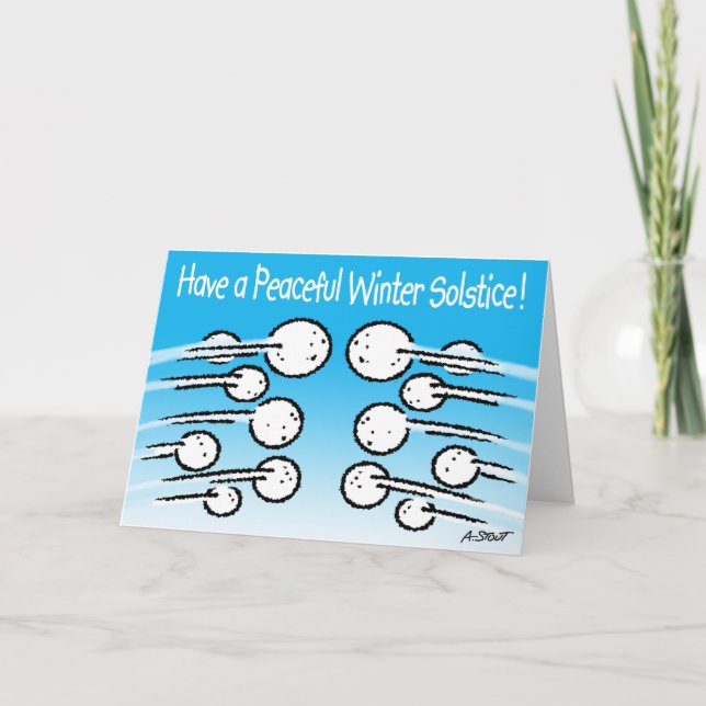 Cartão De Festividades Winter Solstice Snowball Fight - (Frente)