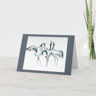 Cartão De Festividades Winter Song-Manchurian Cranes. Holiday card