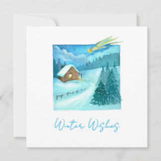 Cartão De Festividades Winter Star Over A Quiet Cabin Christmas Card