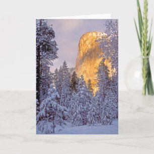 Cartão De Festividades Winter Sunlight on El Capitan at Yosemite