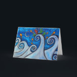 Cartão De Festividades Winter Waves Christmas Card<br><div class="desc">Original Whimsical Art</div>