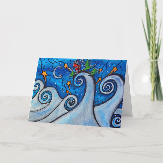 Cartão De Festividades Winter Waves Christmas Card (Frente)